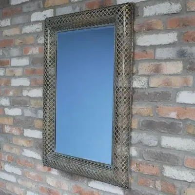 Rectangular Wall Mirror Set of 2 - Gold, Metal