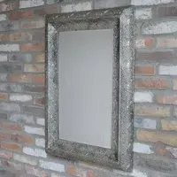 Rectangular Wall Mirror - Silver, Metal