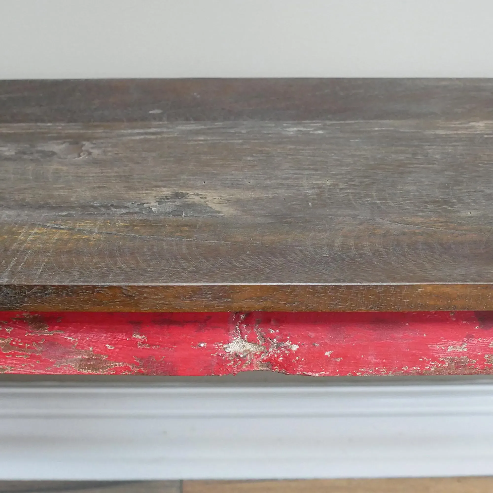 Red Wooden Large Bench