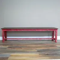 Red Wooden Large Bench