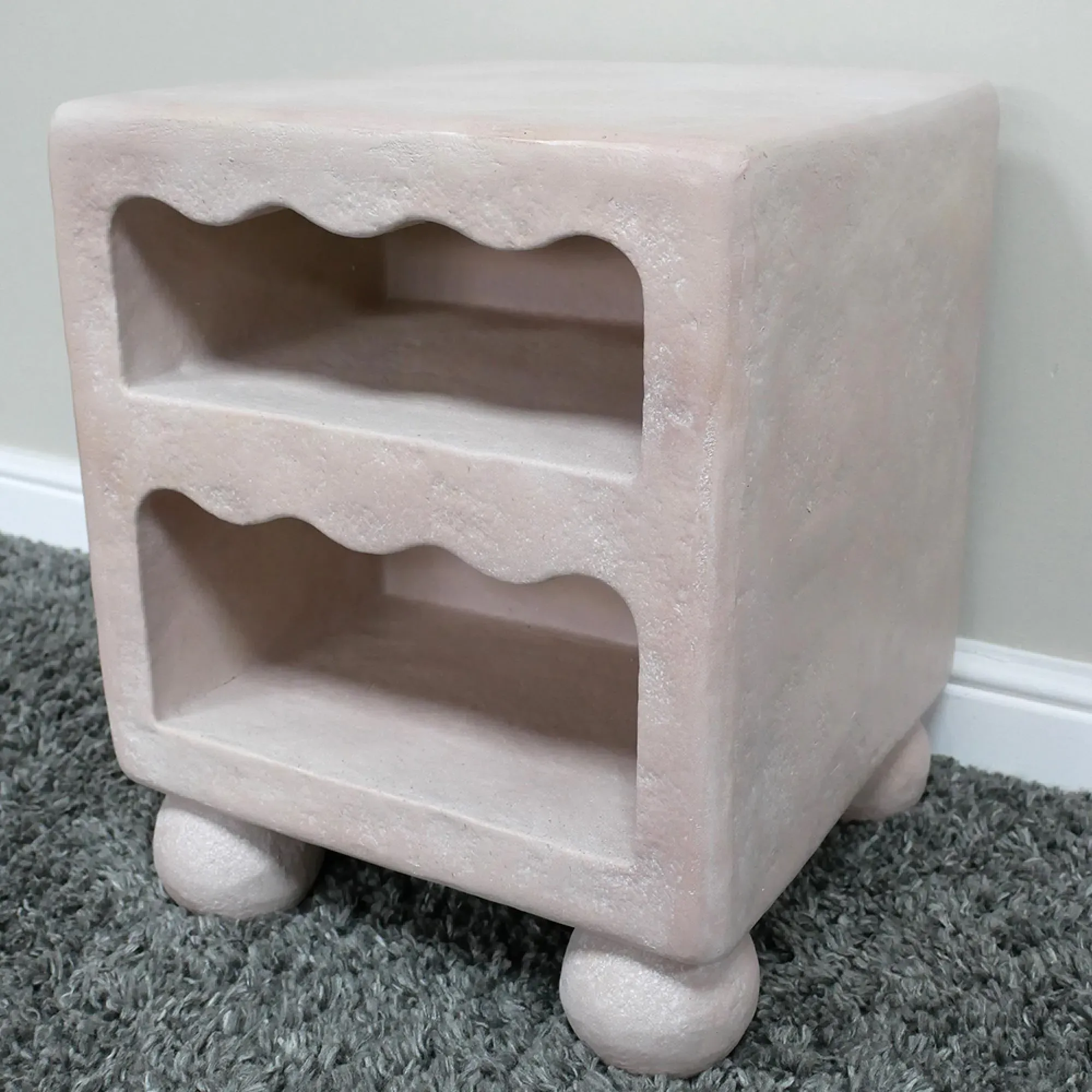 Resin Bedside Cabinet - Light Pink
