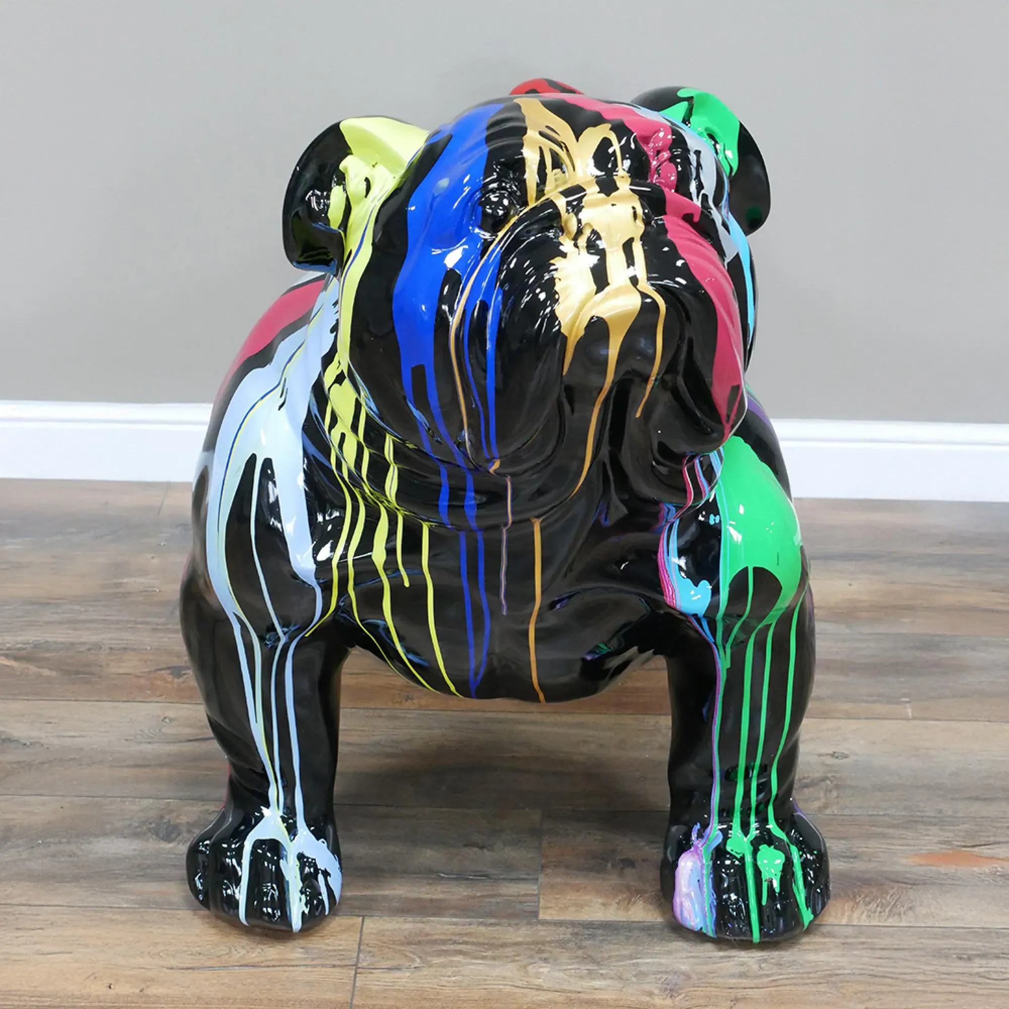 Resin Bulldog Statue - Multi Colour