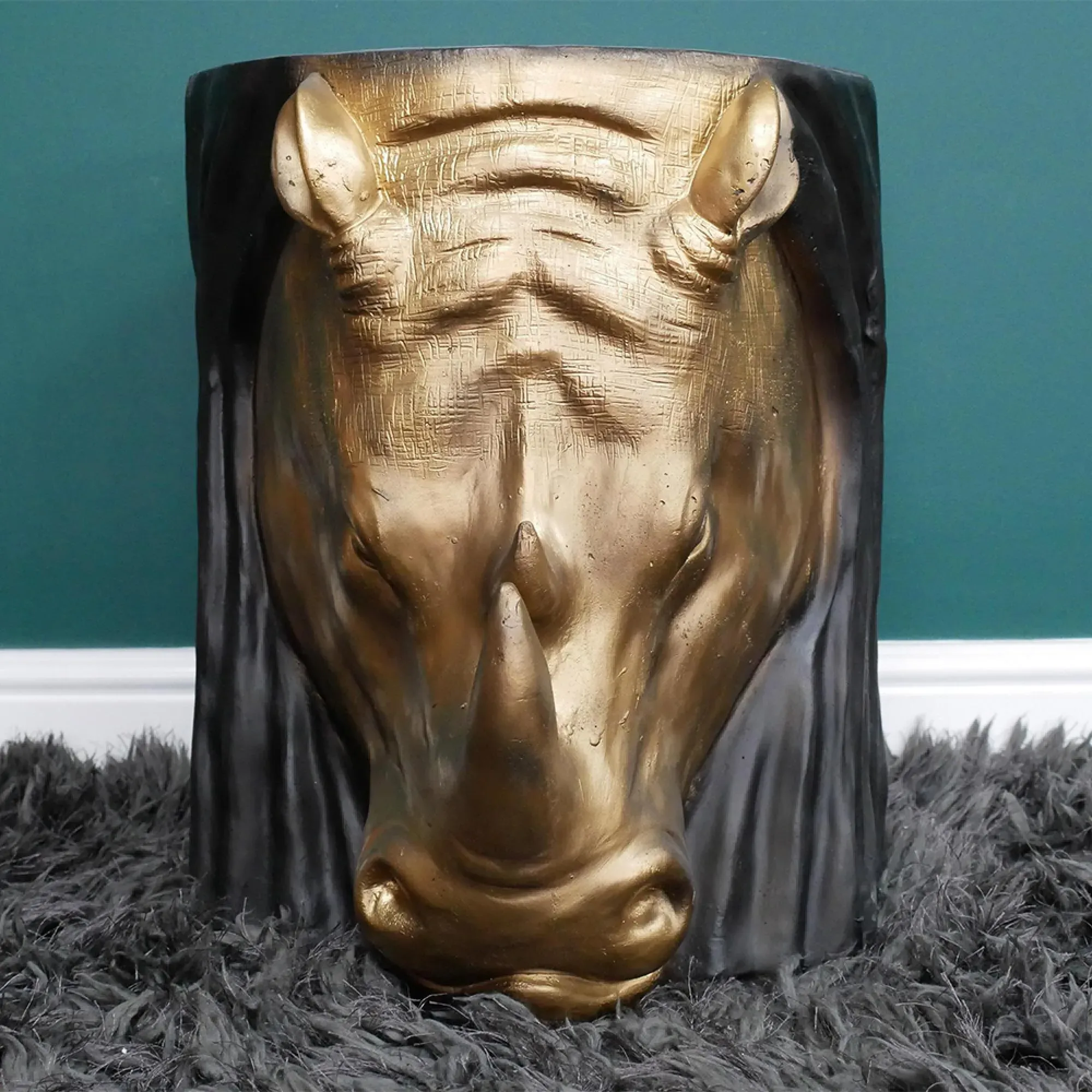 Rhino Side Table - Black, Gold