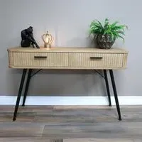 Ribbed 2 Drawer Desk - Wood