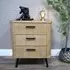 Ribbed 3 Drawer Bedside Cabinet - Wood