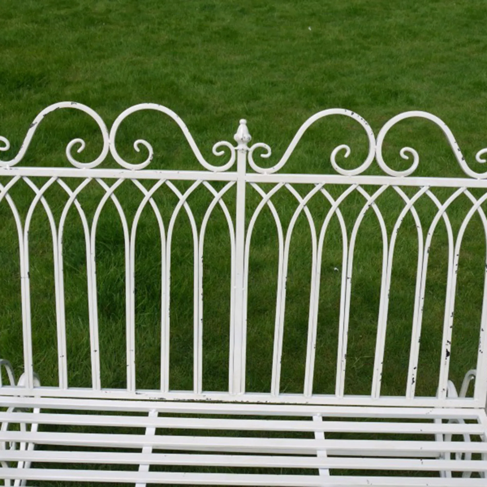 Rocking Garden Bench - Antique Cream, Metal