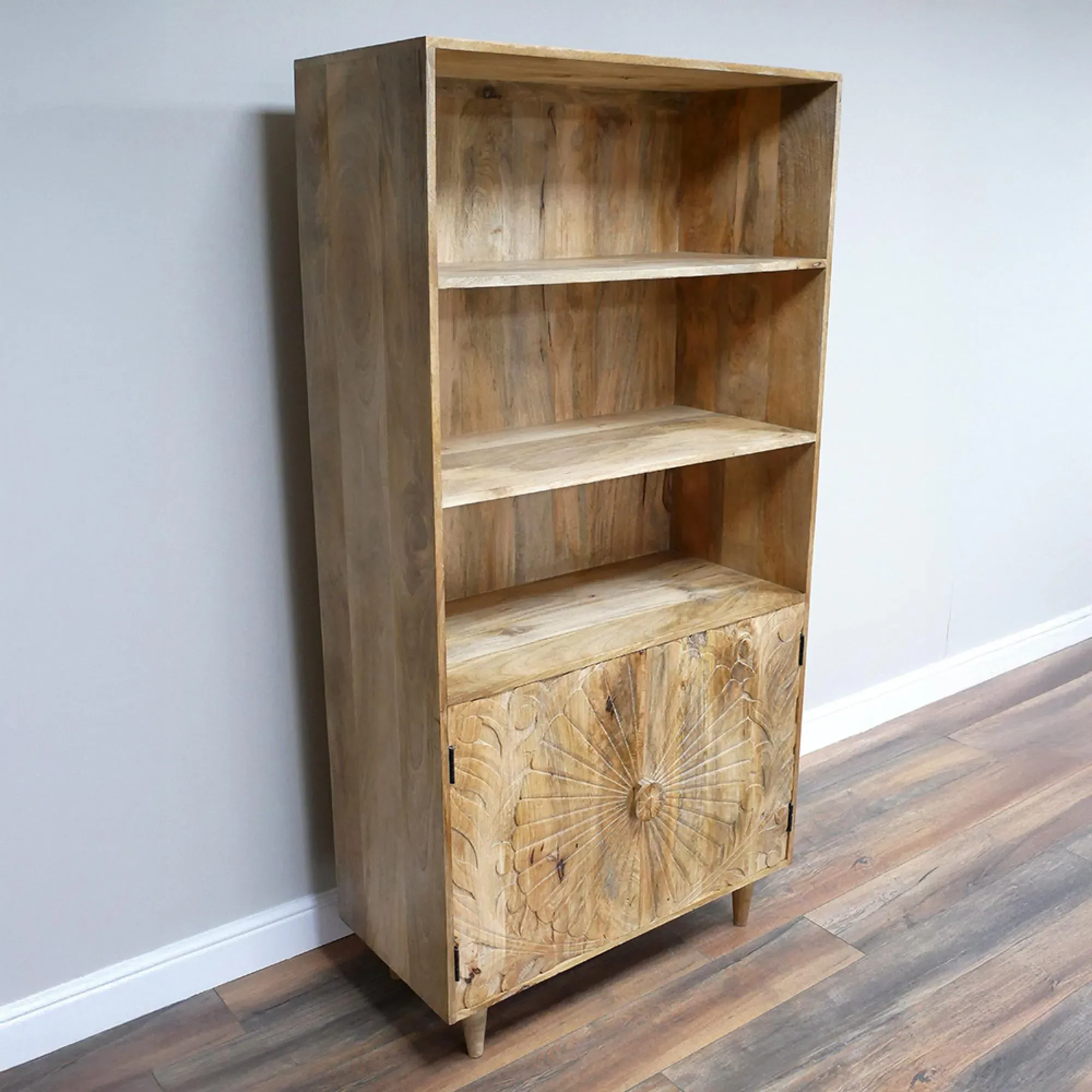 Round 2 Door Display Cabinet - Mango Wood