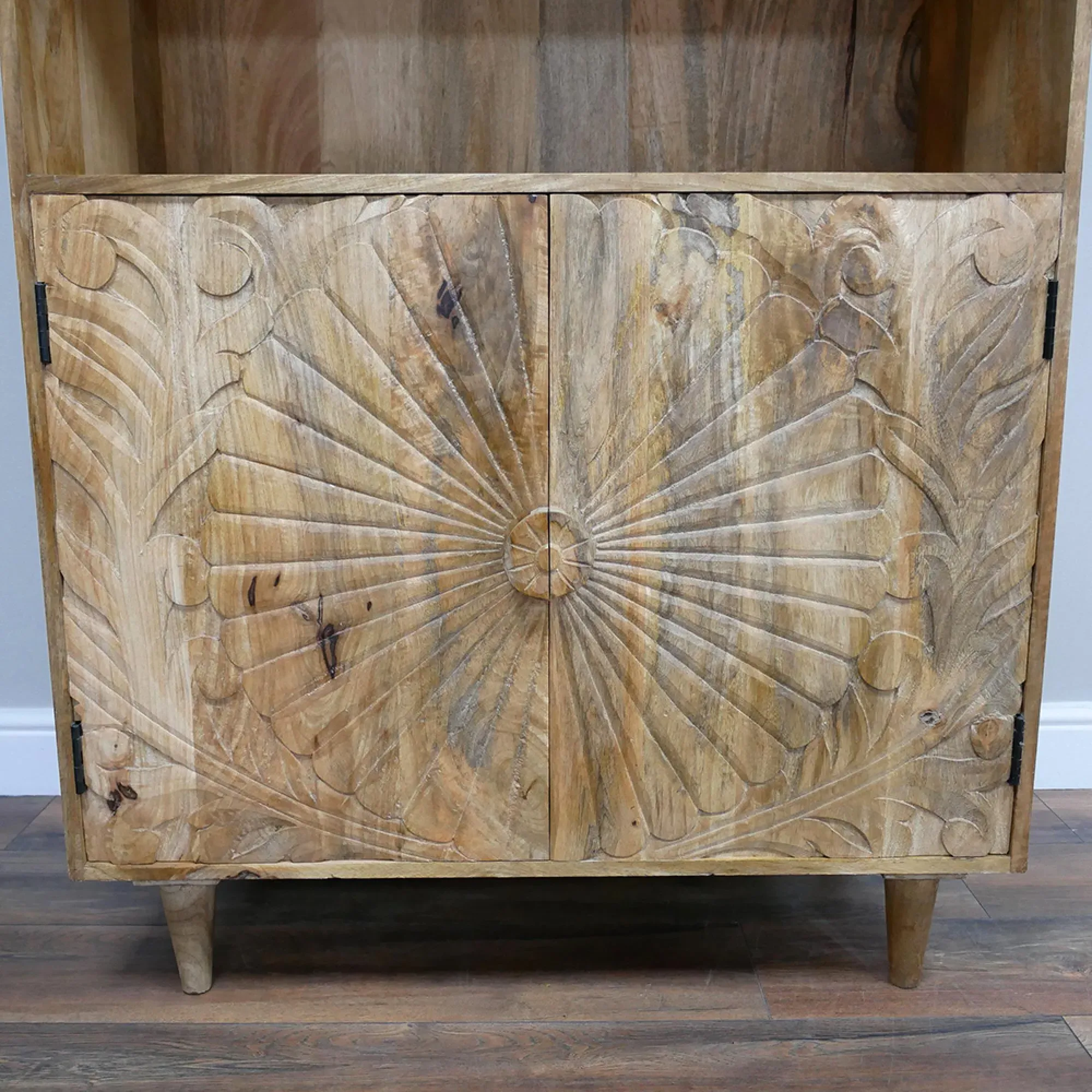 Round 2 Door Display Cabinet - Mango Wood