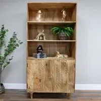Round 2 Door Display Cabinet - Mango Wood