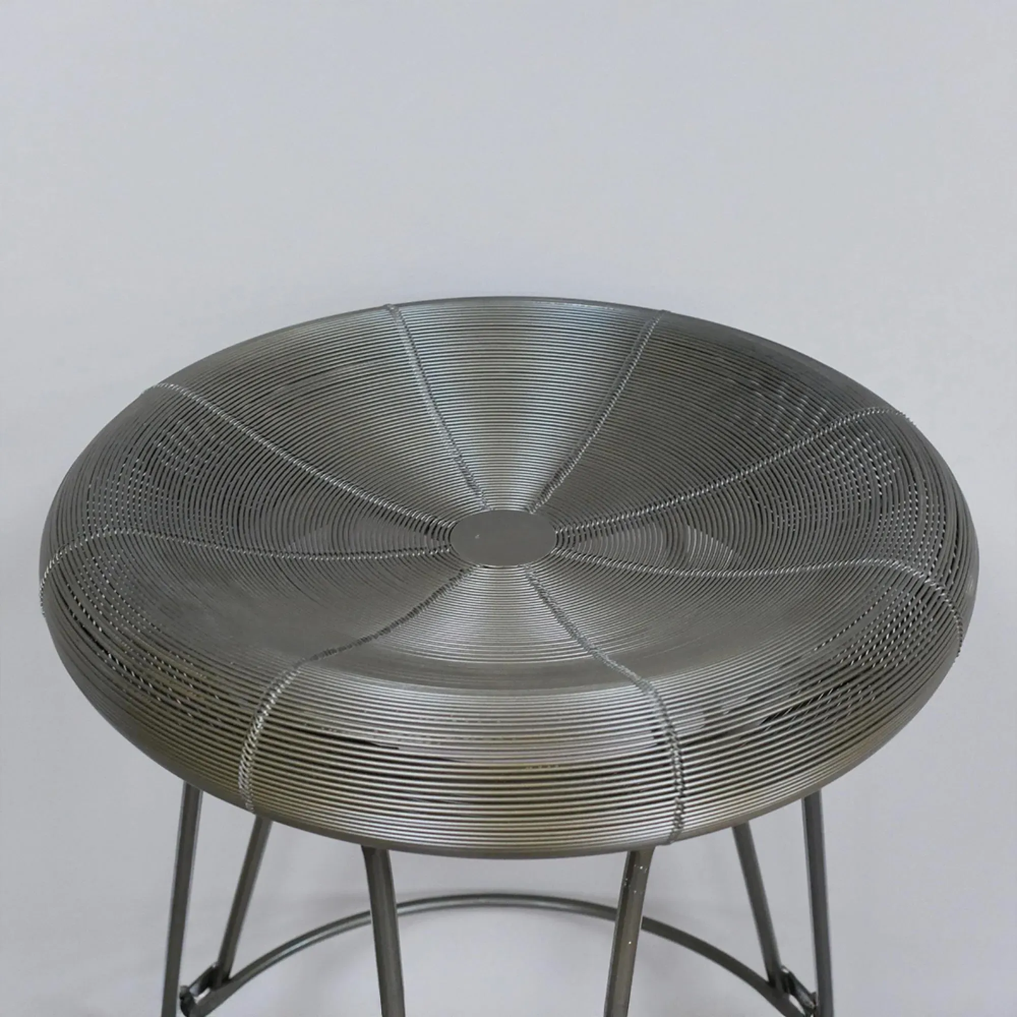 Round Bar Stool - Grey, Metal