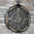 Round Clock with Cogs - Black