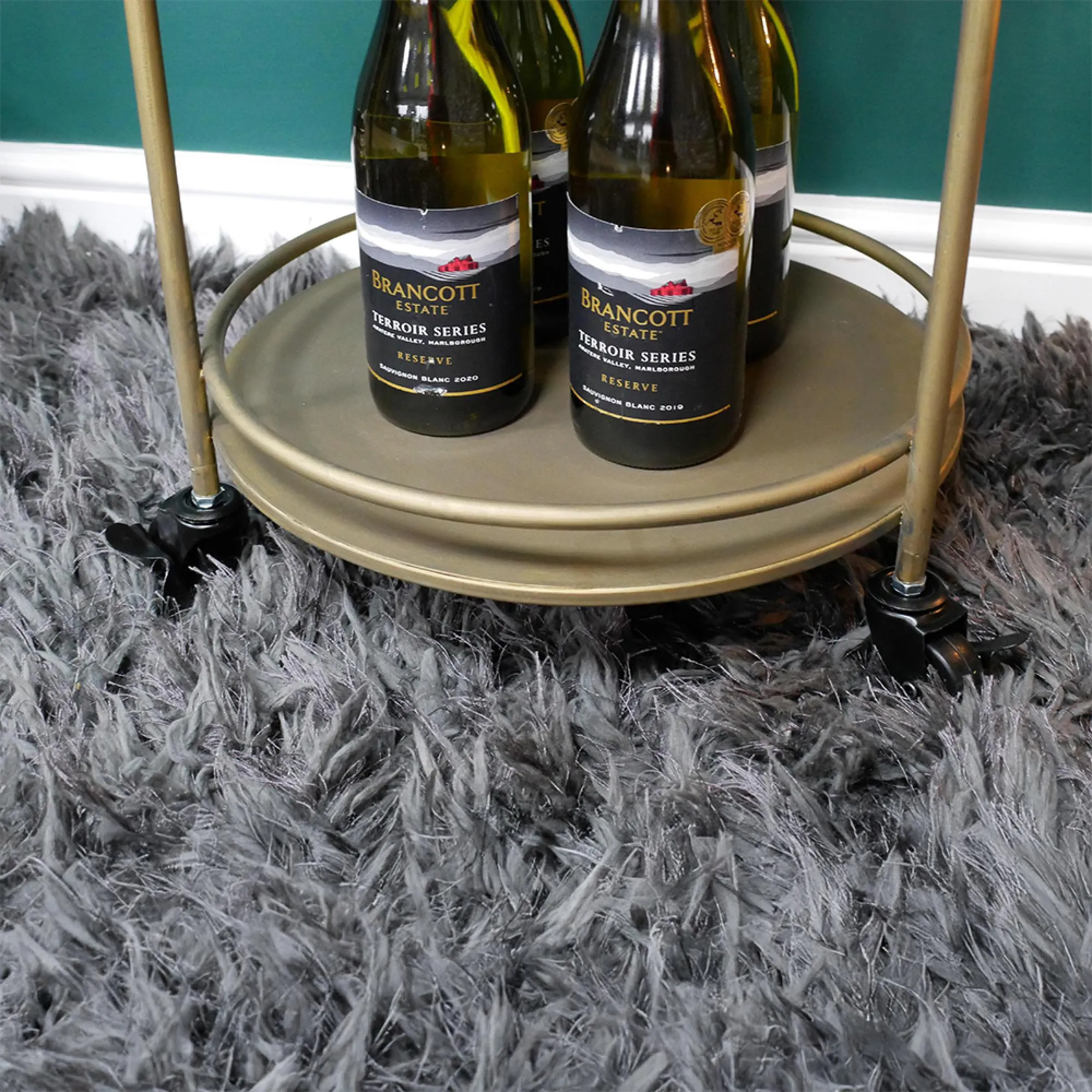 Round Drink Trolley - Wood, Metal