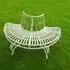 Round Garden Bench - White, Metal