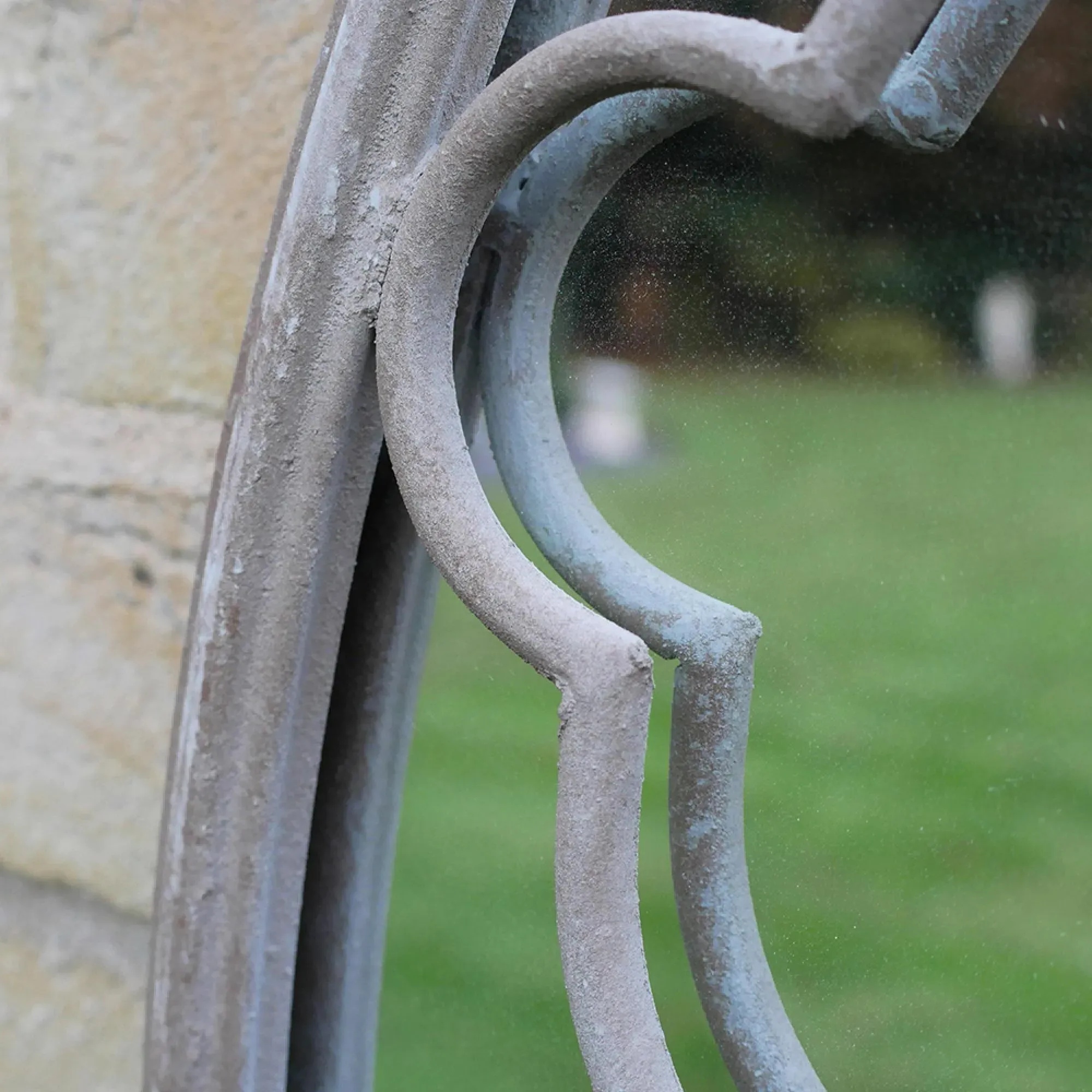 Round Garden Mirror - White, Metal