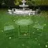 Round Garden Table with 2 Chairs - Antique Green, Metal