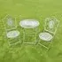 Round Garden Table with 2 Chairs - Antique Grey, Metal