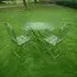Round Garden Table with 4 Chairs - Antique Green, Metal