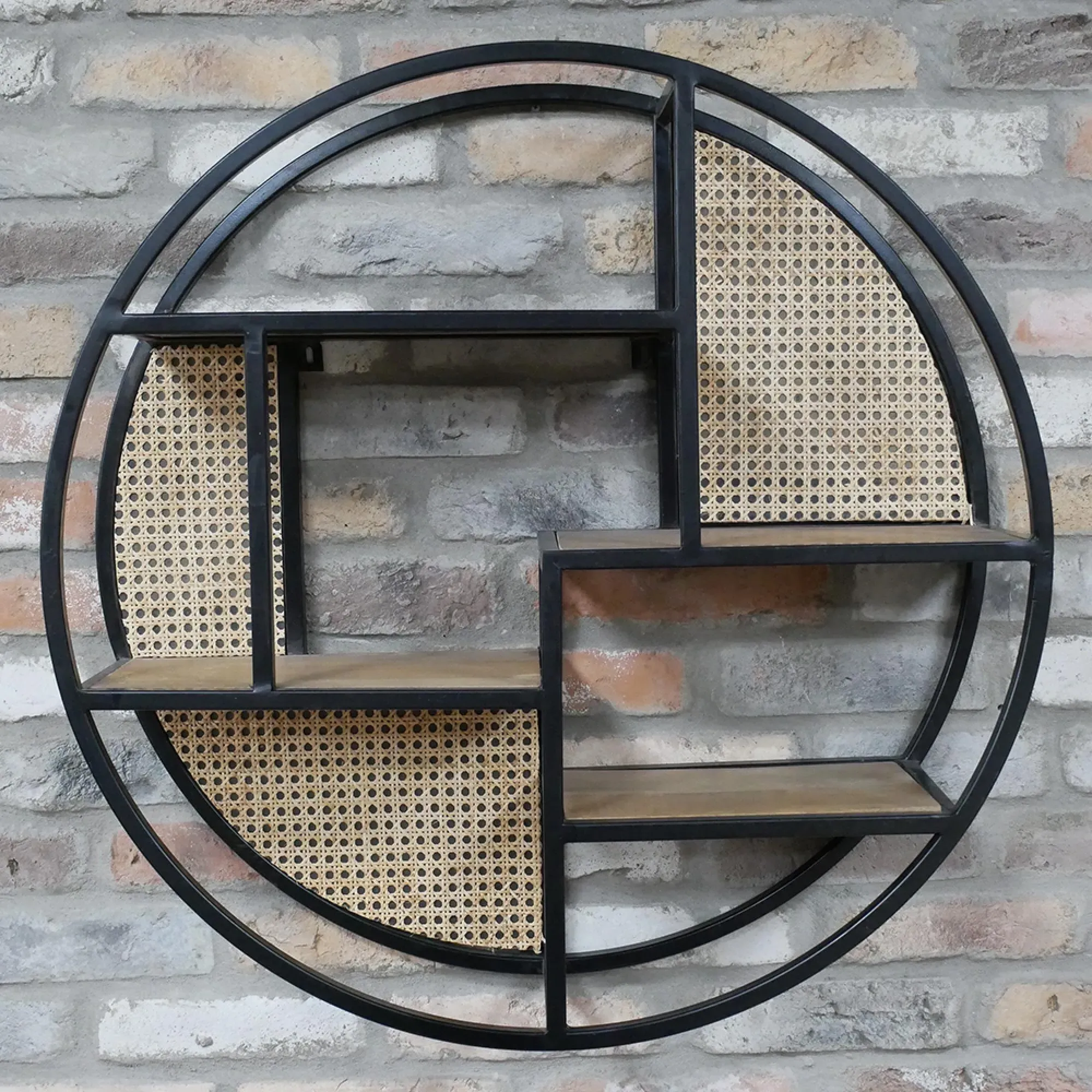 Round Metal Wall Unit - Black