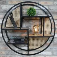 Round Metal Wall Unit - Black