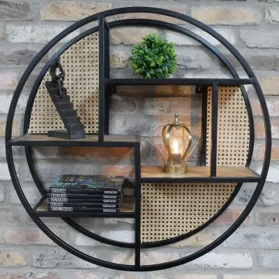 Round Metal Wall Unit - Black image