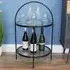 Round Side Table - Black, Metal and Glass