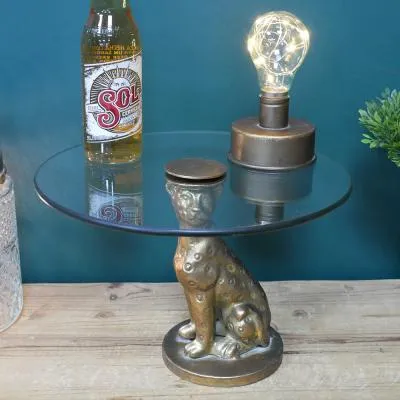 Round Side Table with Leopard Base - Set of 2 image