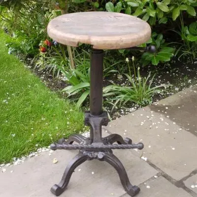 Round Stool - Wooden Top