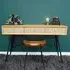 Rubber Wood and Rattan 3 Drawer Desk