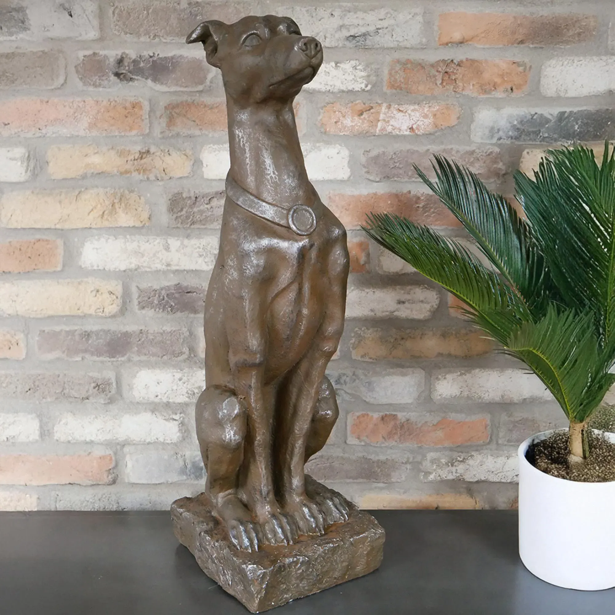 Sitting Dog Ornament Set of 2 - Brown, Resin