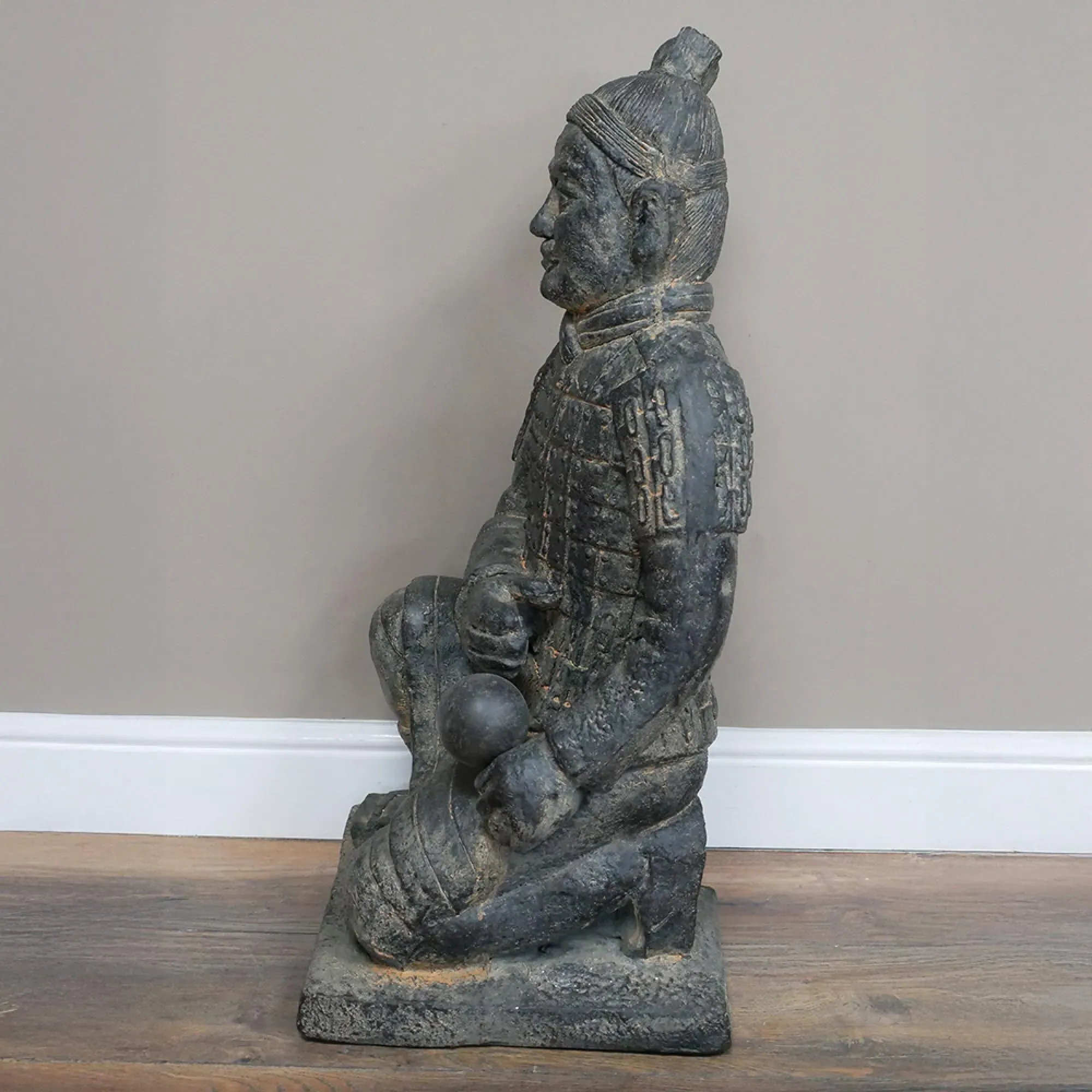 Sitting Warrior Statue - Grey