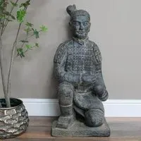 Sitting Warrior Statue - Grey