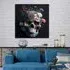 Skull with Flower Wall Art - Tempered Glass
