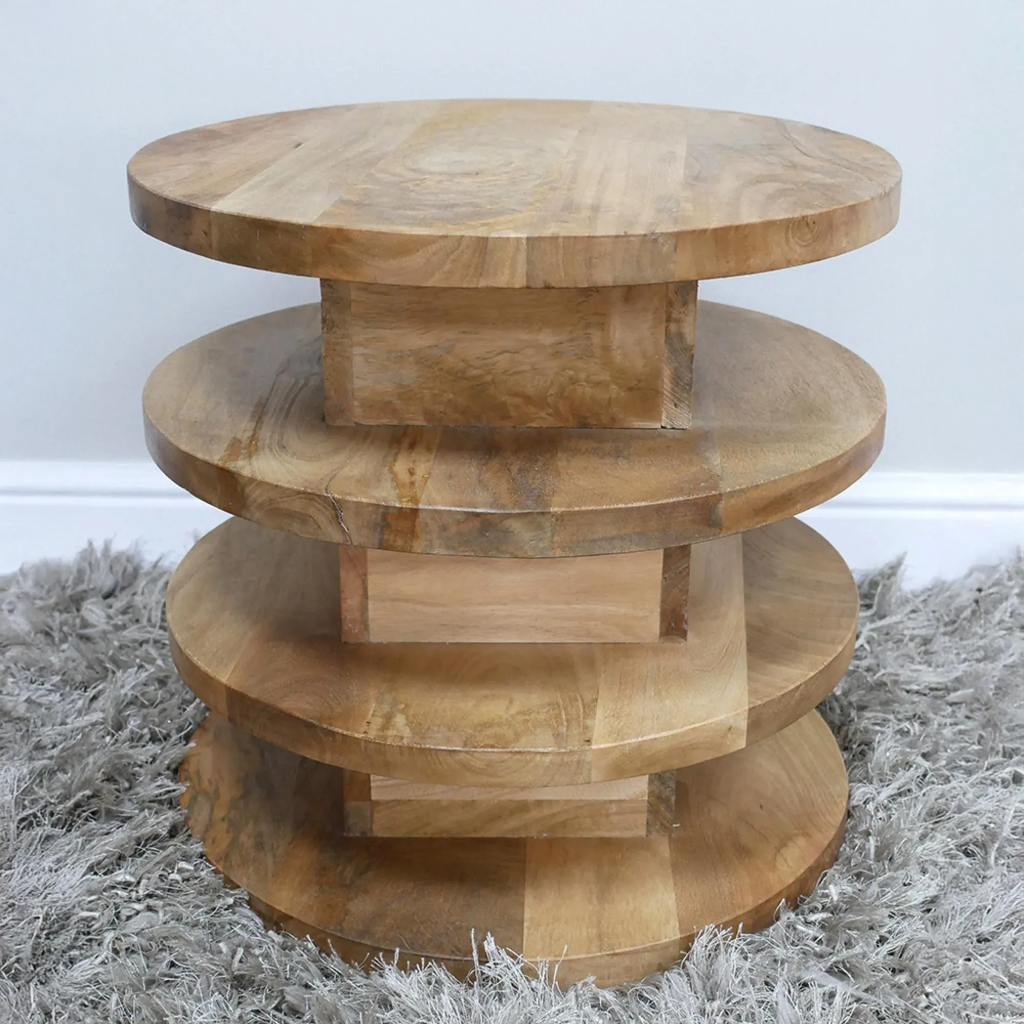Small Round Side Table - Mango Wood