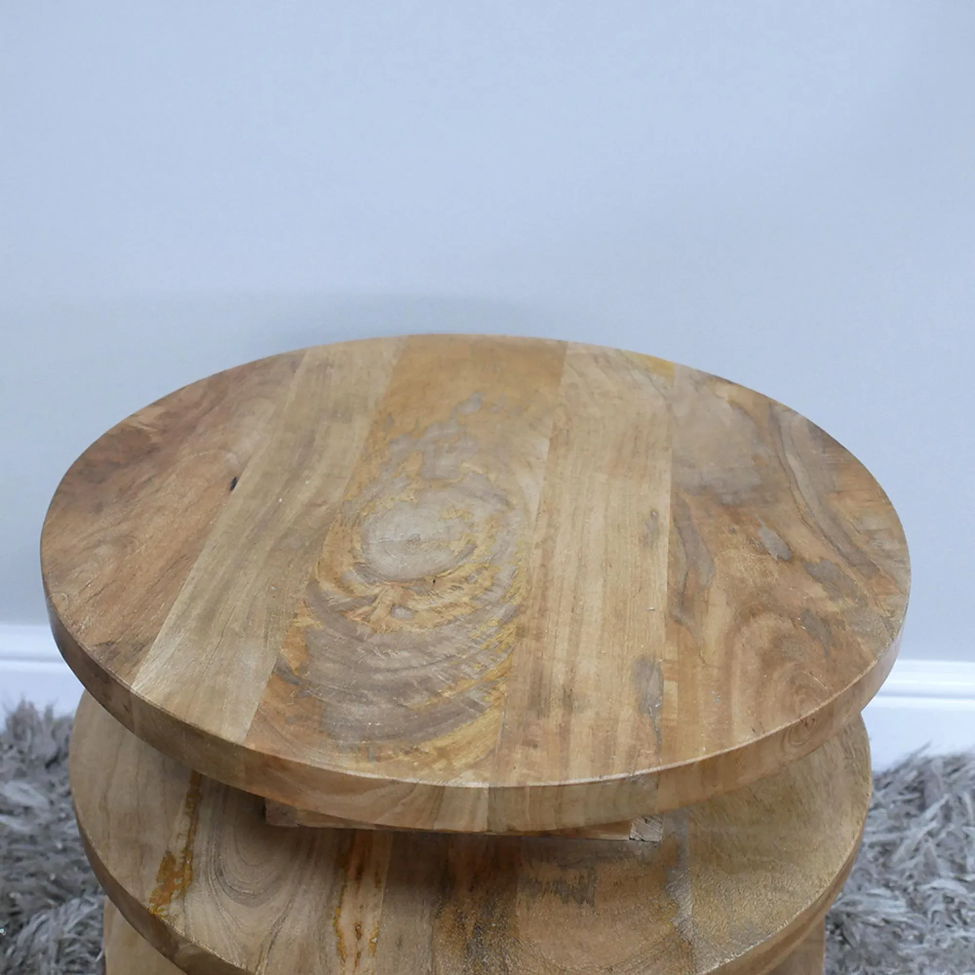 Small Round Side Table - Mango Wood