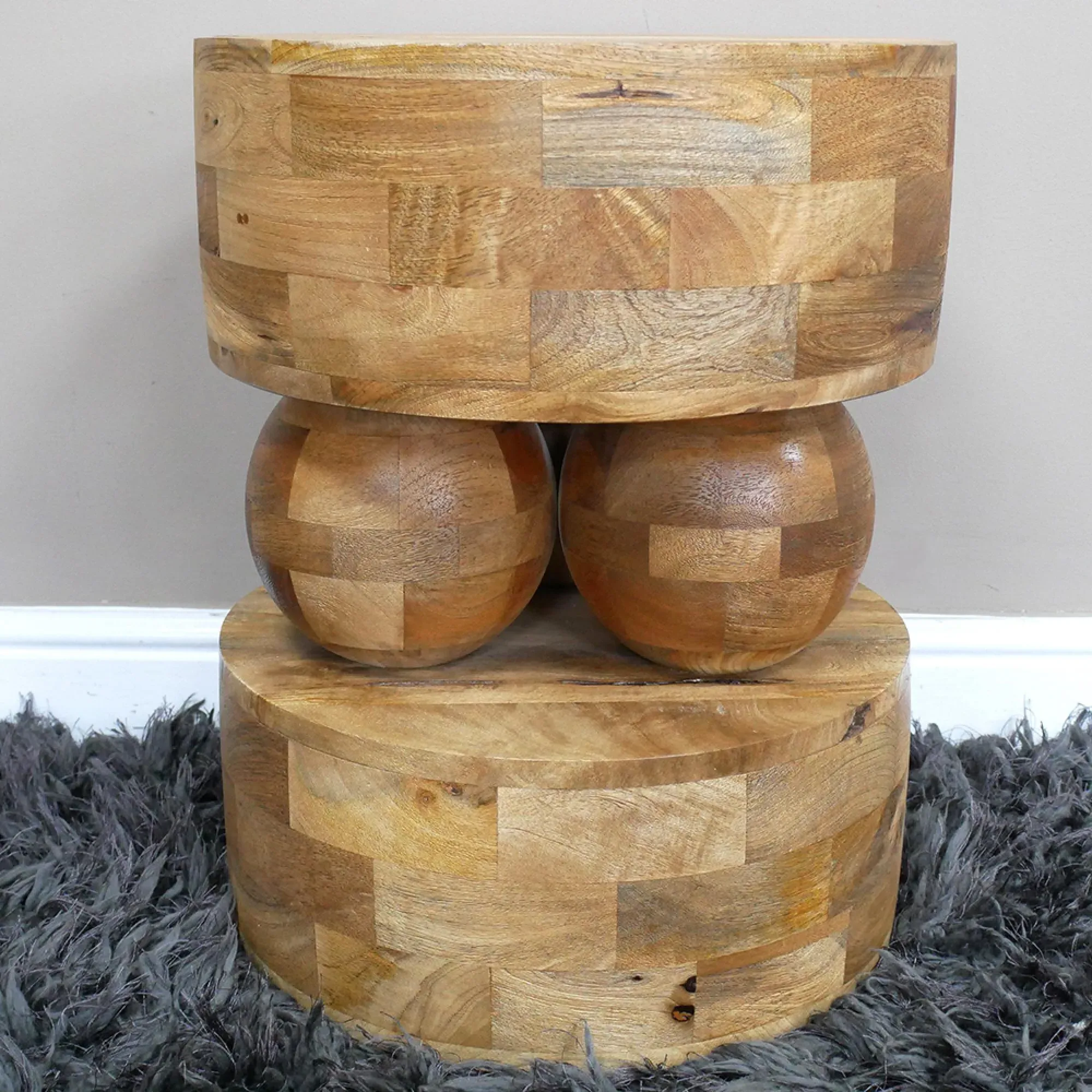 Small Round Side Table - Mango Wood