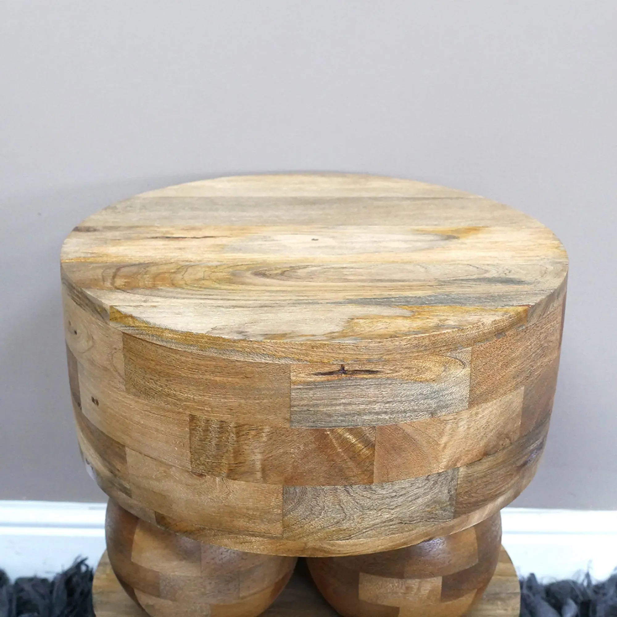 Small Round Side Table - Mango Wood