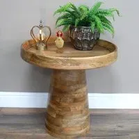 Small Round Side Table - Wood