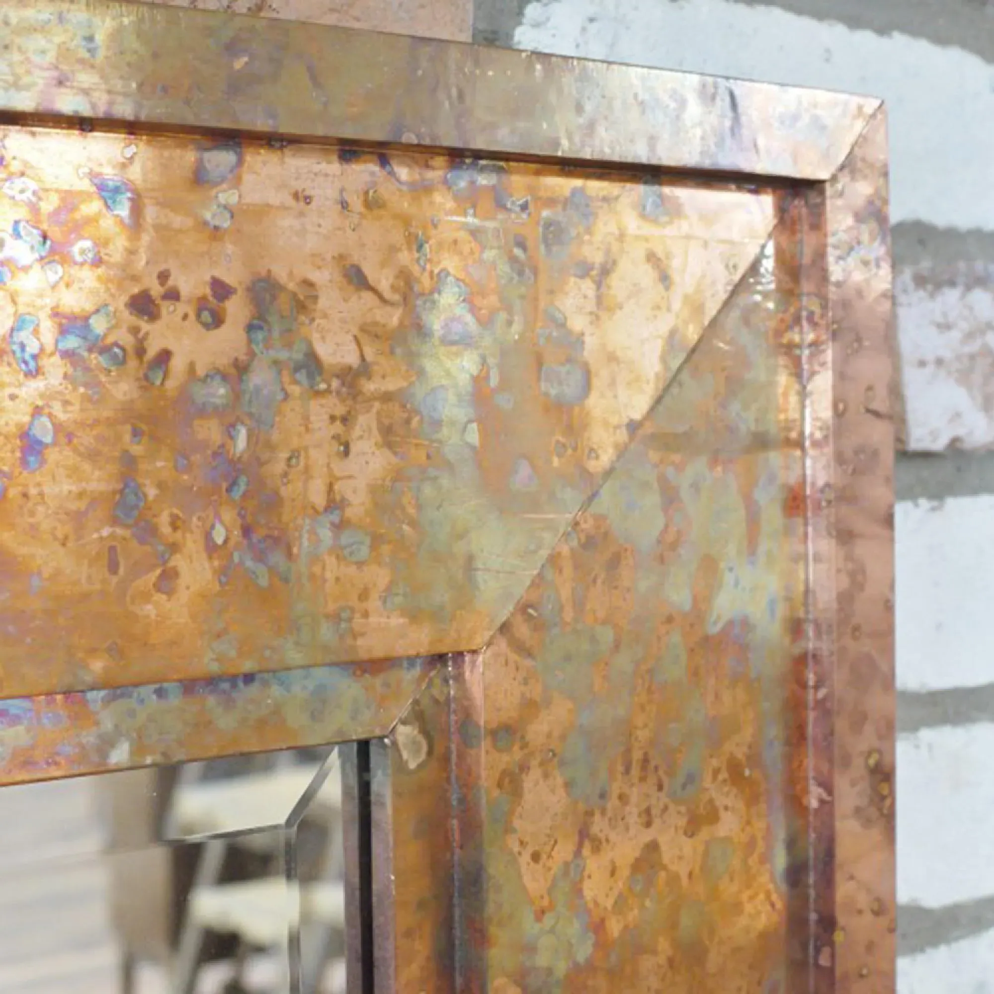 Small Square Wall Mirror - Copper