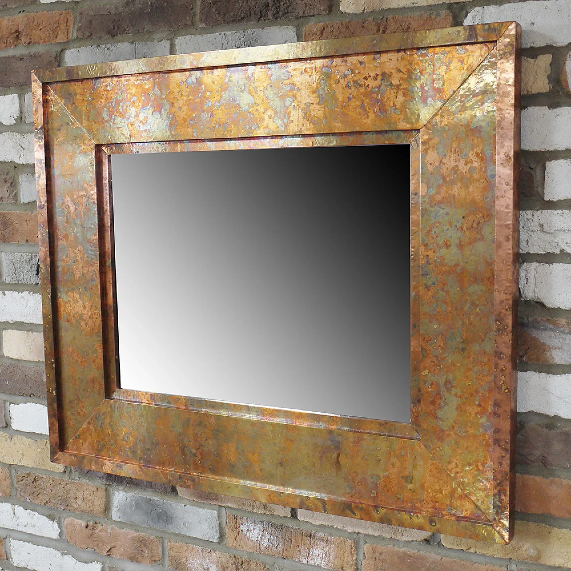 Small Square Wall Mirror - Copper