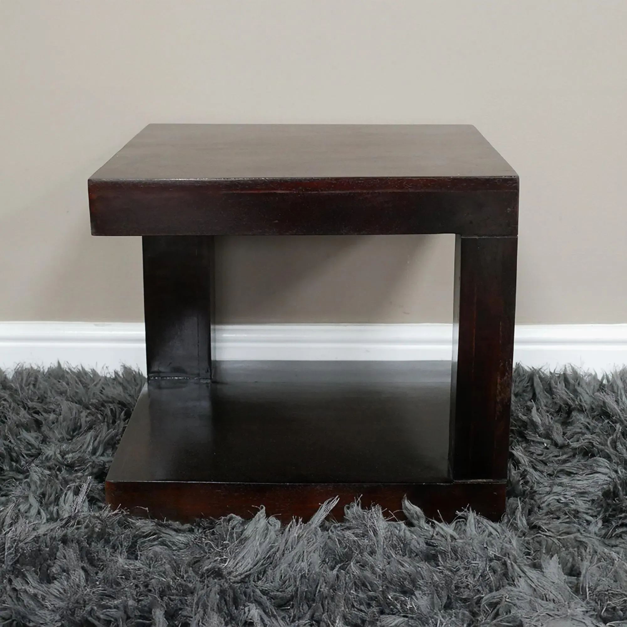 Square Side Table - Brown, Mahogany