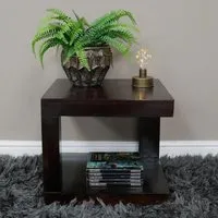 Square Side Table - Brown, Mahogany