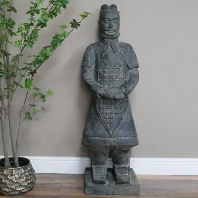 Standing Warrior Statue - Grey