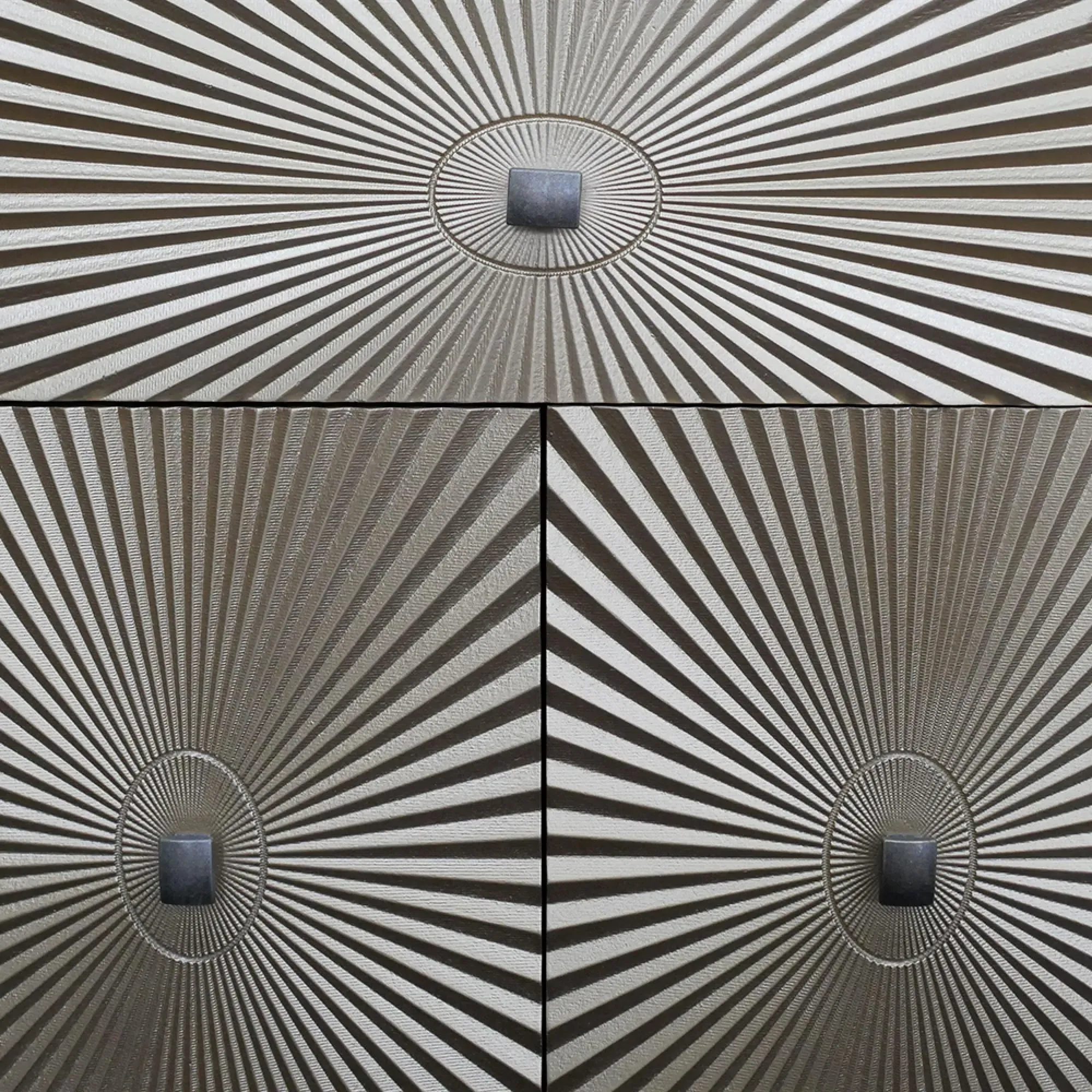 Starburst 2 Door 1 Drawer Cabinet - Gold