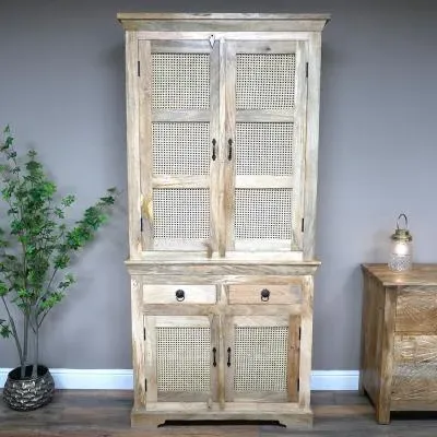 Tall Hall Cabinet - Natural, Mango Wood