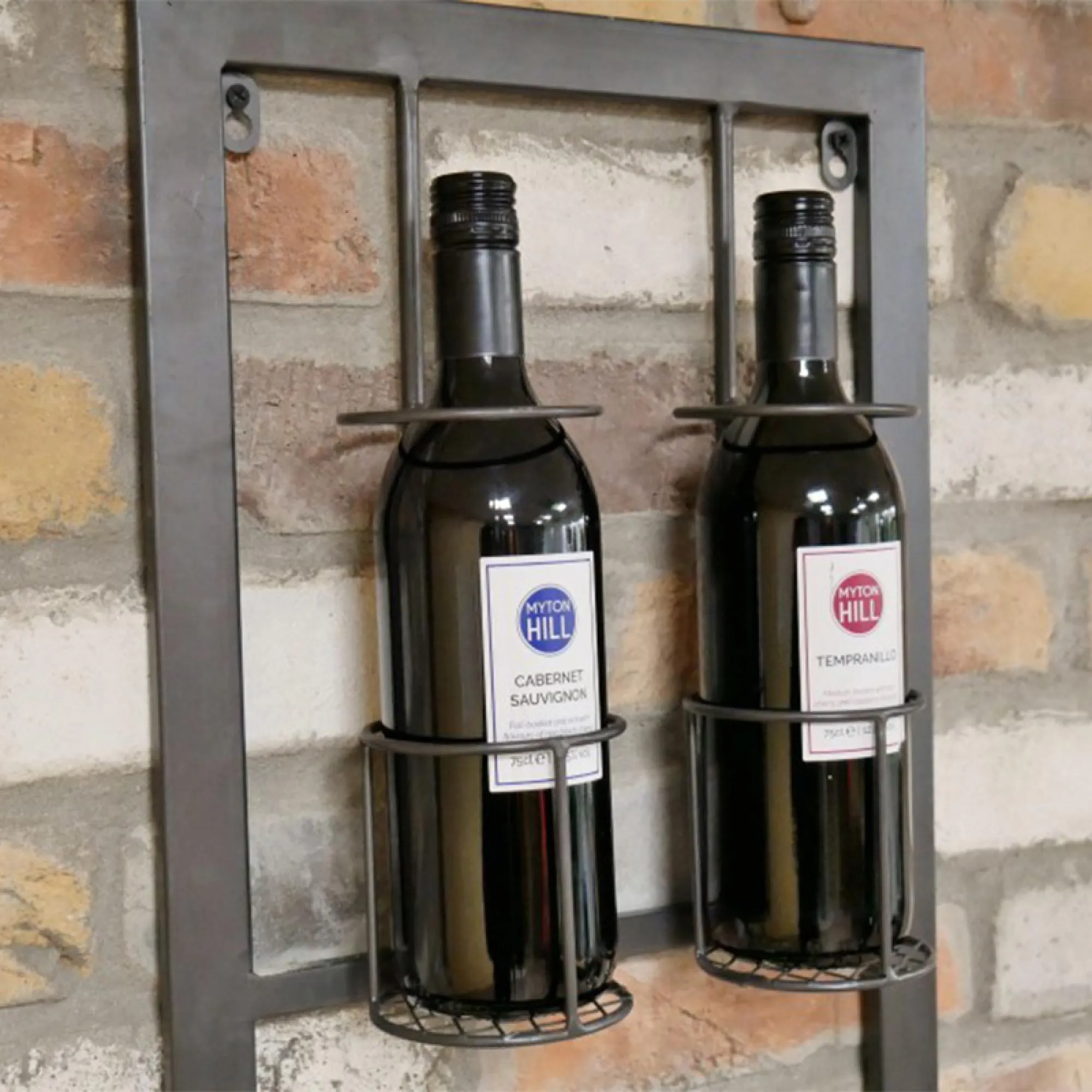 Tall Wall Wine Unit - Black Metal