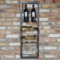 Tall Wall Wine Unit - Black Metal