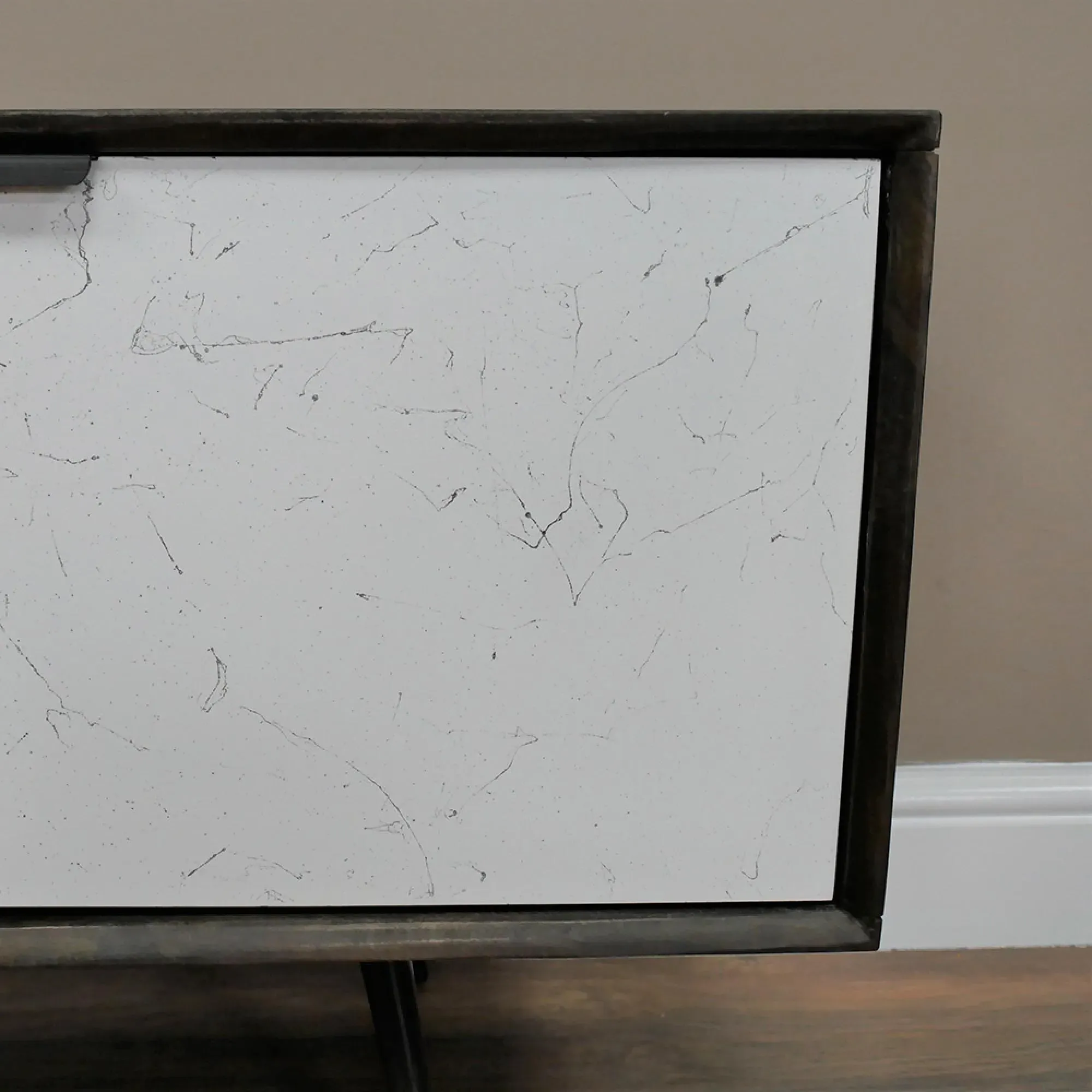 Venice 2 Door TV Unit - Mango Wood, Marble Effect