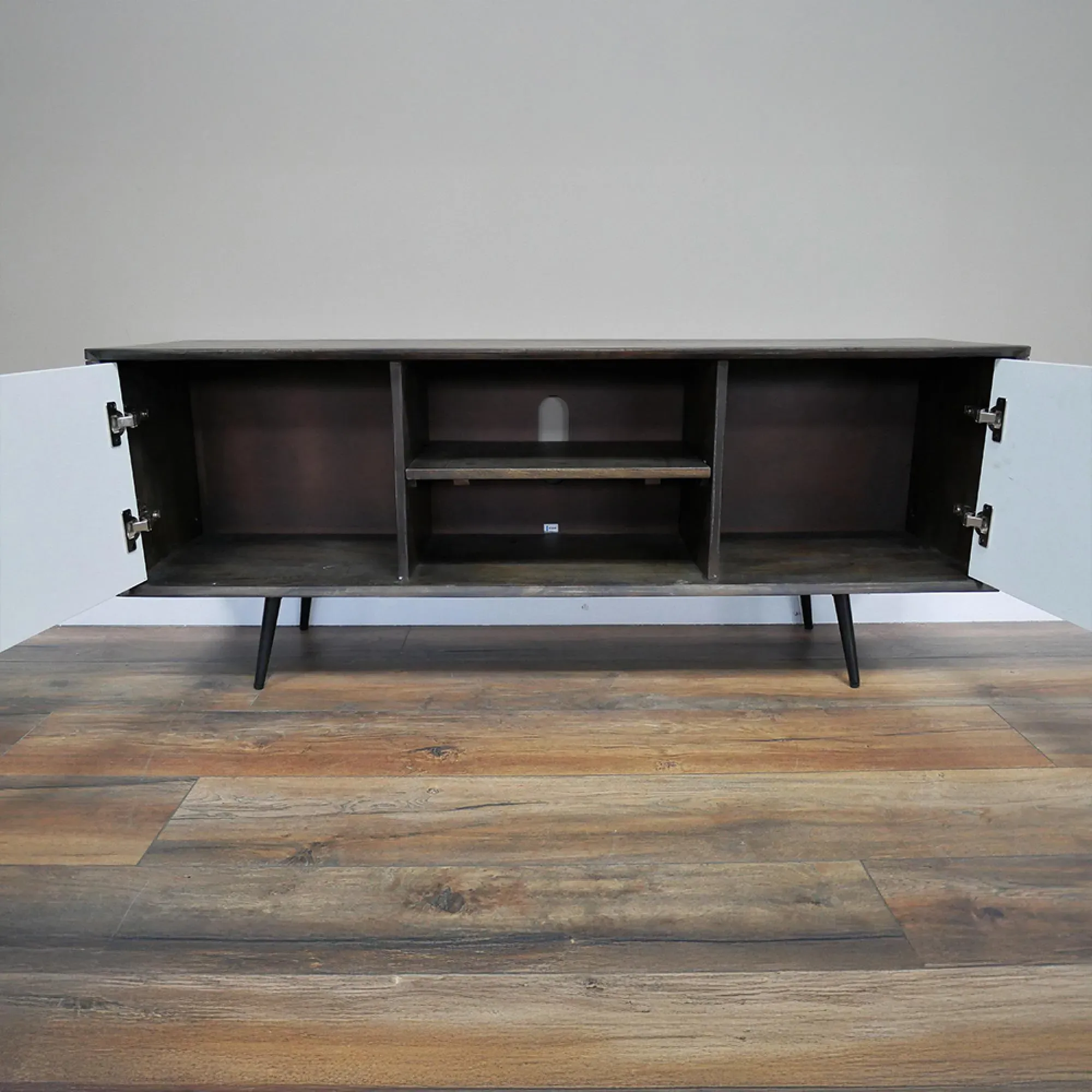 Venice 2 Door TV Unit - Mango Wood, Marble Effect