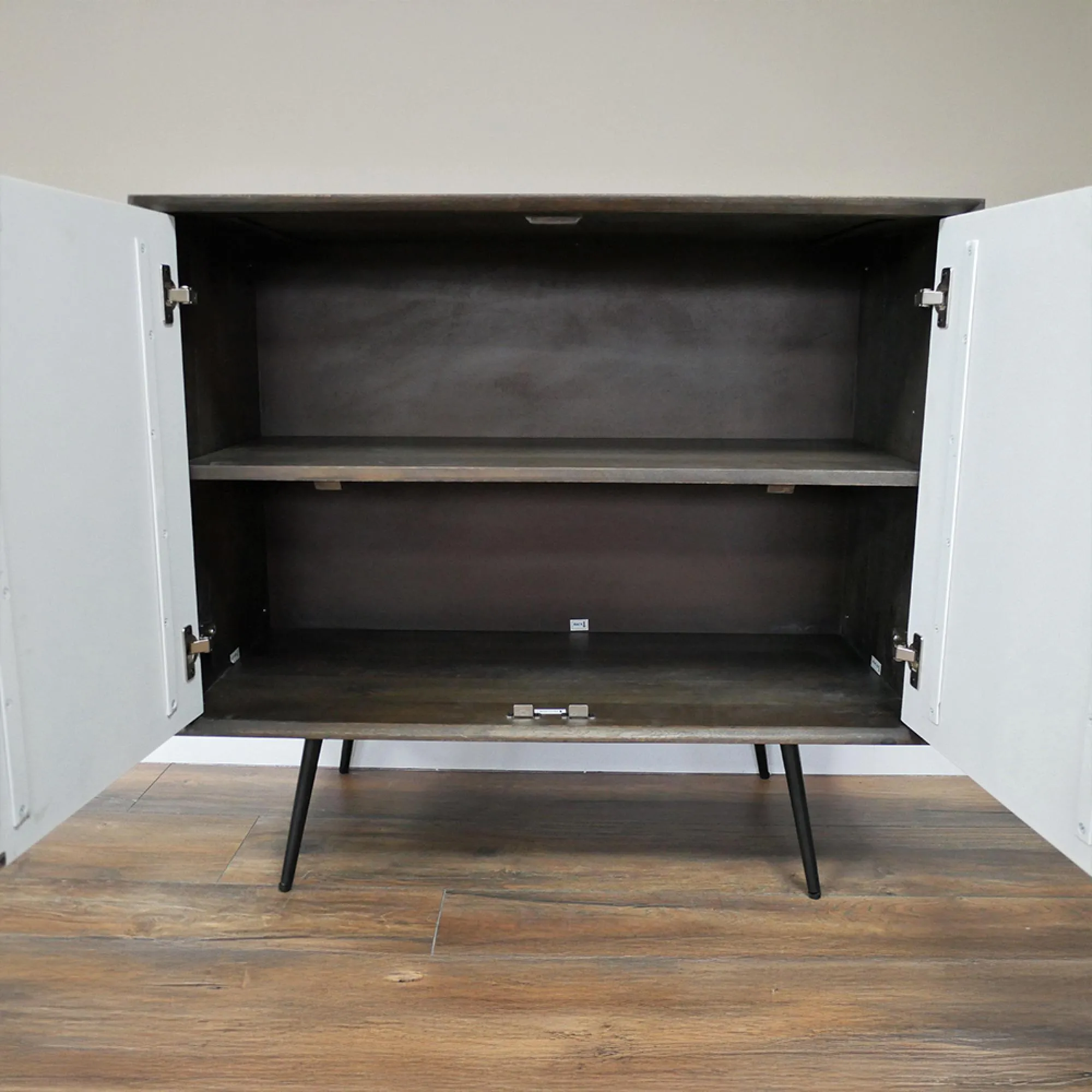 Venice Mango Wood and Marble Effect 2 Door Storage Cabinet