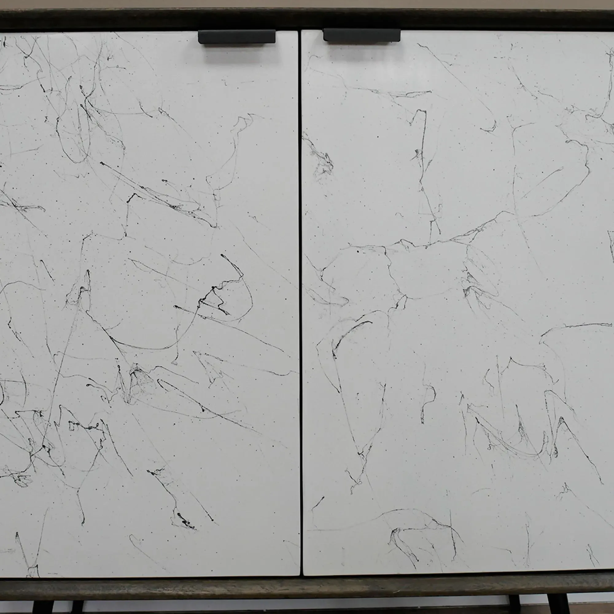 Venice Mango Wood and Marble Effect 2 Door Storage Cabinet